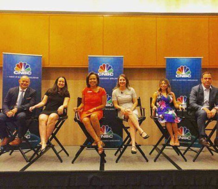 Bertha Boombs and her co-hosts at CNBC