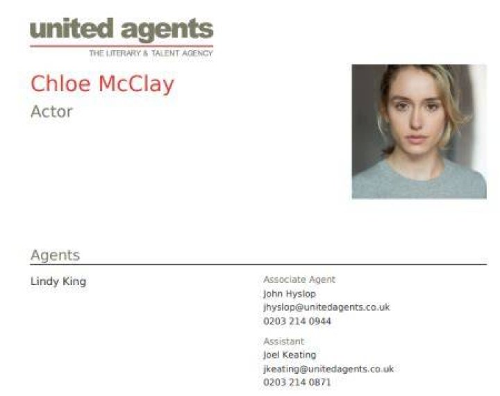 Chloe McClay is represented by United Agents.