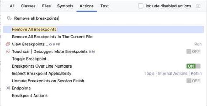 How do I remove all breakpoints in IntelliJ?