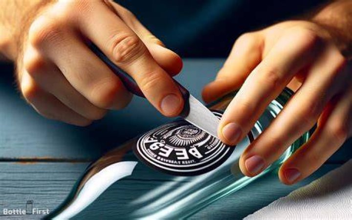 How do you remove a logo from a glass bottle?