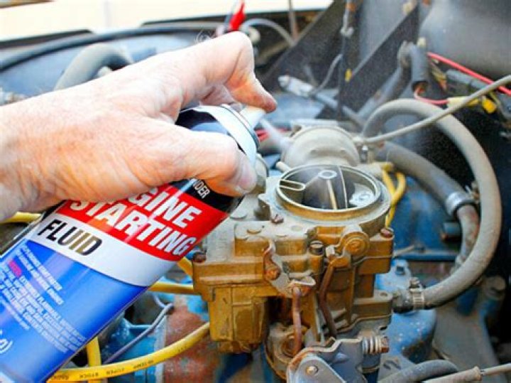 What do you spray into a carburetor?
