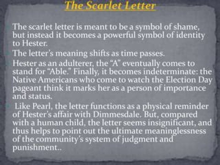 What does the scarlet letter stand for?
